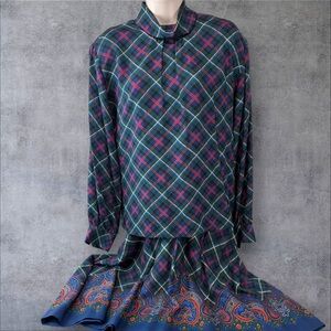 Pendleton Country Sophisticates Women's Size 14 Plaid 2-Piece Skirt Set Green